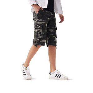 Men’s Lightweight Cotton Casual Cargo Shorts Classic Fit Drawstring Short